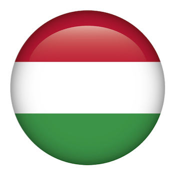 Hungary button flag